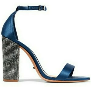 SCHUTZ Crystal peacock blue heels